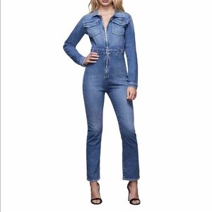 Good American Long Sleeve Jumpsuit - color blue 421